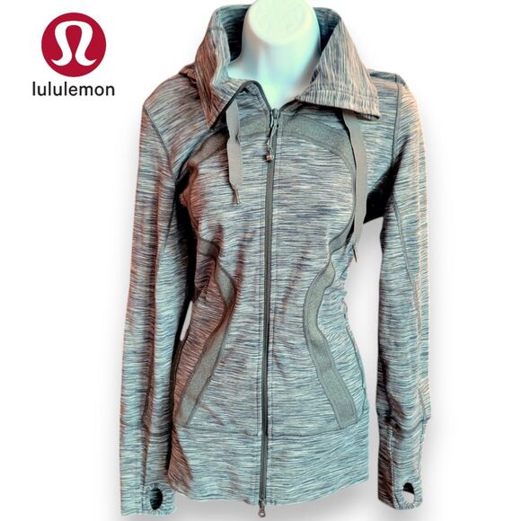 Lululemon Women's Stride Jacket Hoodie Wren Space Dye Zipper High Collar | Sz 10 - Picture 2 of 16